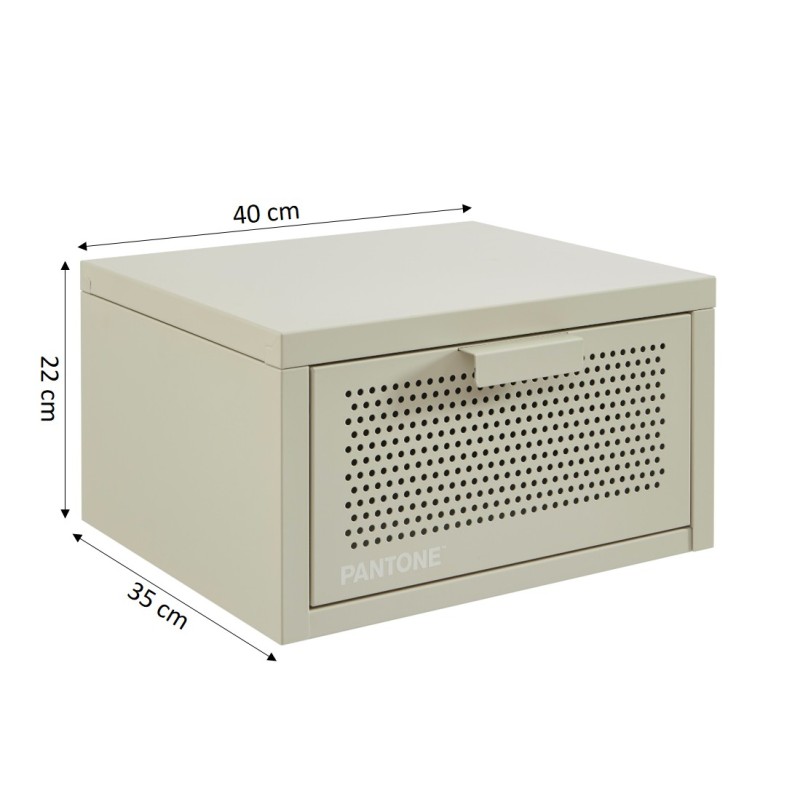 Comodino da parete PANTONE in metallo beige sabbia 40 cm