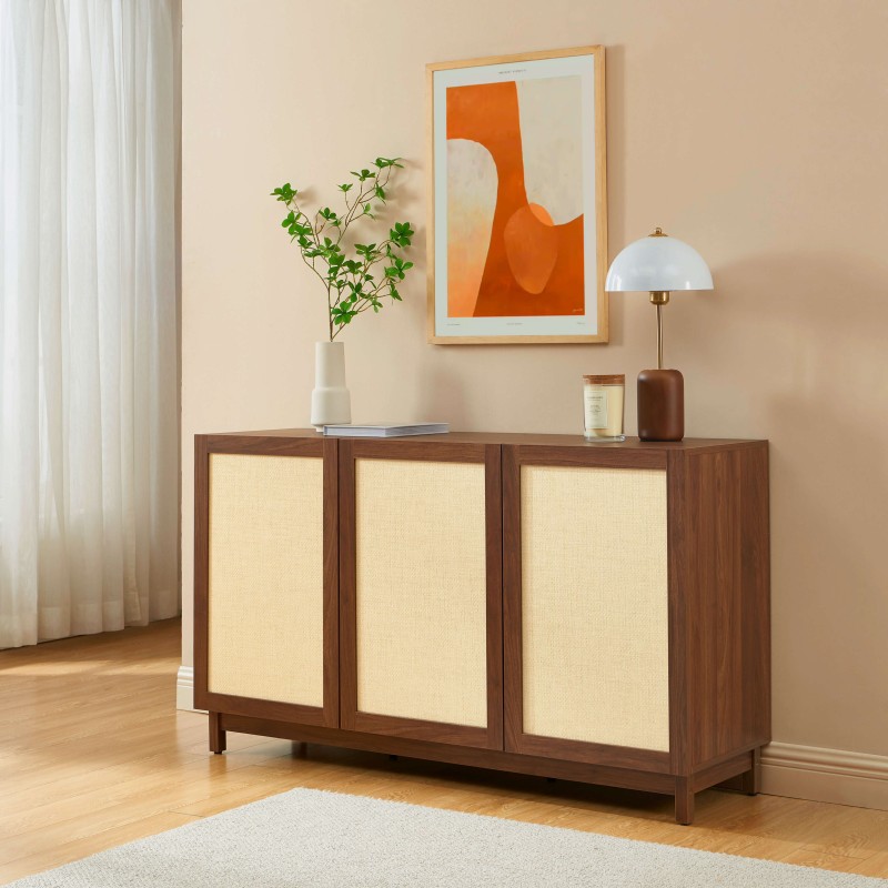 Buffet HARIA effet noyer