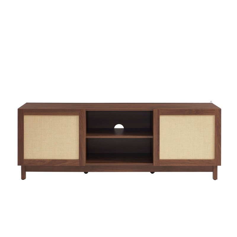 TV-Möbel HARIA in Nussbaum- und Rattanoptik 150 cm