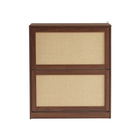 Scarpiera HARIA effetto noce e rattan