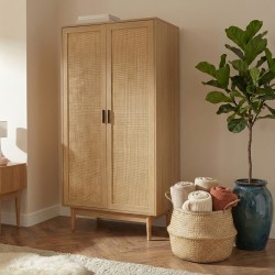 AMANA armadio effetto rovere e rattan 2 ante h170cm