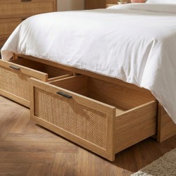 Schubladenbett AMANA Rohrgeflecht Rattan 160x200 inkl. Bettkasten