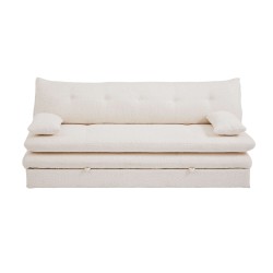 Banquette convertible KIARA 3 places tissu bouclette beige