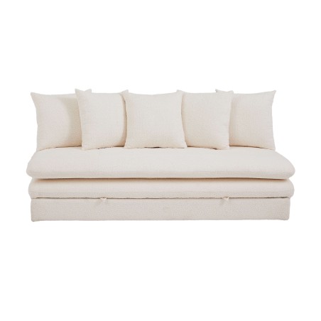 Panca trasformabile MAORA 3 posti in tessuto bouclé beige