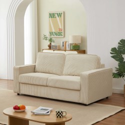 Divano letto convertibile express ROYAL a 3 posti in velluto a coste beige