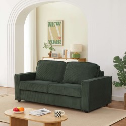 Divano letto convertibile express ROYAL 3 posti in velluto a coste verde