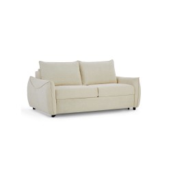 Canapé droit convertible express PALLA 3 places tissu chenille beige