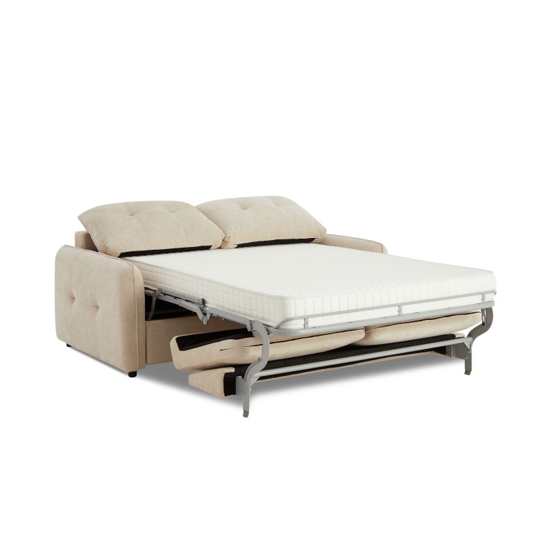 Divano a 3 posti IMPA convertibile in letto, tessuto ciniglia beige