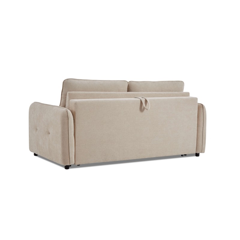 Divano a 3 posti IMPA convertibile in letto, tessuto ciniglia beige