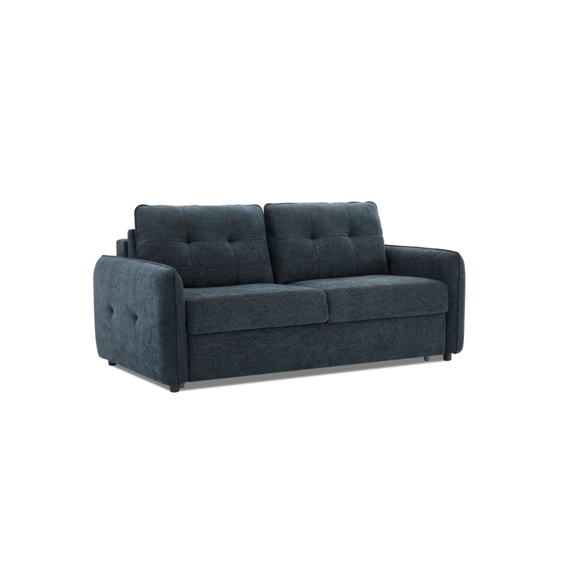 Divano letto express IMPA 3 posti in tessuto ciniglia blu petrolio