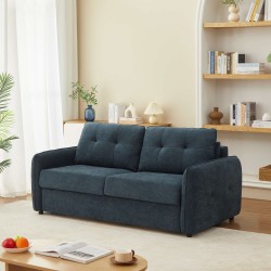 Divano letto express IMPA 3 posti in tessuto ciniglia blu petrolio