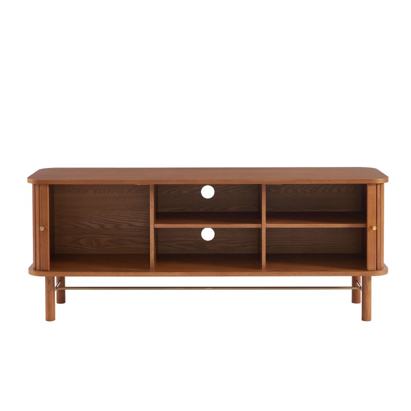 Fernsehschrank ERNEST aus dunkler Esche mit Drehtüren, 150 cm
