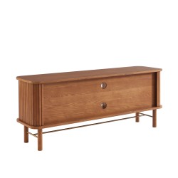 Fernsehschrank ERNEST aus dunkler Esche mit Drehtüren, 150 cm