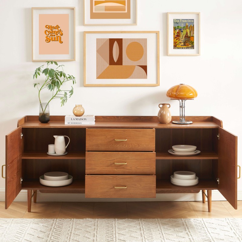 Credenza TWIGGY impiallacciata in frassino 2 ante 180 cm