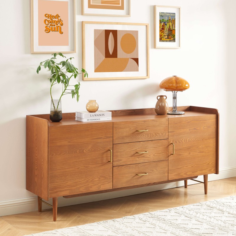 Buffet TWIGGY placage frêne 2 portes 180cm