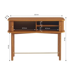 Consolle ERNEST in frassino scuro con ante a tamburo 110 cm