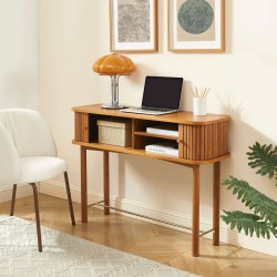 Consolle ERNEST in frassino scuro con ante a tamburo 110 cm