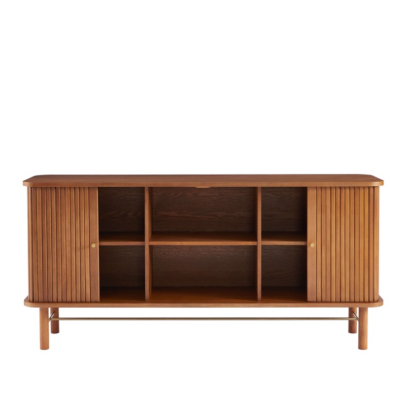 Buffet ERNEST frêne foncé 2 portes tambour 160cm