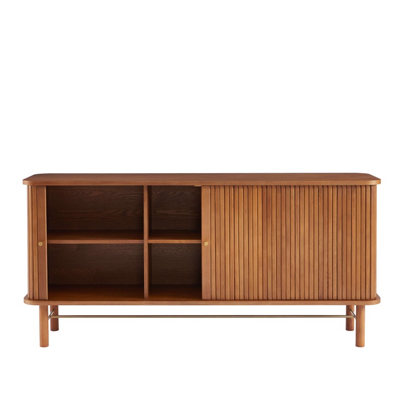 Buffet ERNEST frêne foncé 2 portes tambour 160cm