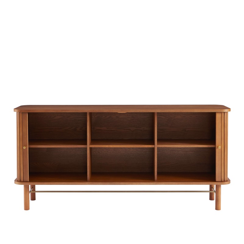 Buffet ERNEST frêne foncé 2 portes tambour 160cm