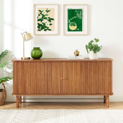 Buffet ERNEST frêne foncé 2 portes tambour 160cm
