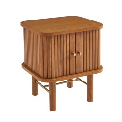 Comodino ERNEST in frassino scuro con ante a tamburo