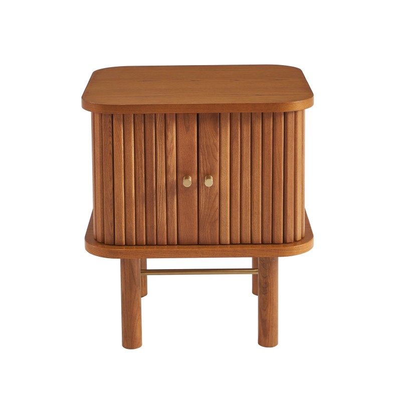 Comodino ERNEST in frassino scuro con ante a tamburo