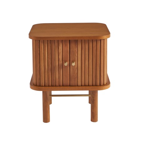 Comodino ERNEST in frassino scuro con ante a tamburo