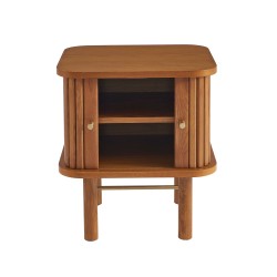 Comodino ERNEST in frassino scuro con ante a tamburo