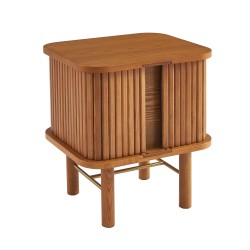 Comodino ERNEST in frassino scuro con ante a tamburo