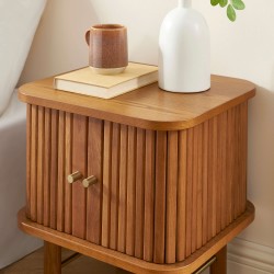 Comodino ERNEST in frassino scuro con ante a tamburo