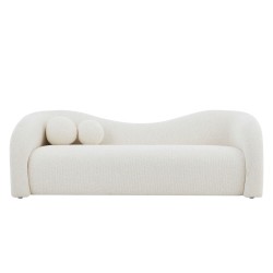 Divano fisso BACALA a 3 posti in tessuto ciniglia beige