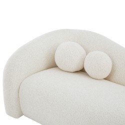 Divano fisso BACALA a 3 posti in tessuto ciniglia beige