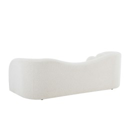 Divano fisso BACALA a 3 posti in tessuto ciniglia beige