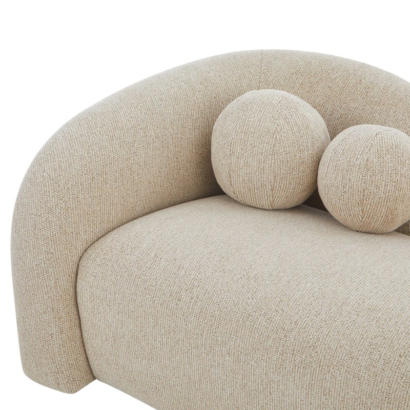 Canapé droit fixe BACALA 3 places tissu chenille taupe