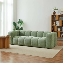 Divano fisso TASTA a 3 posti in tessuto verde oliva