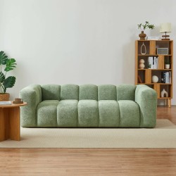 Divano fisso TASTA a 3 posti in tessuto verde oliva