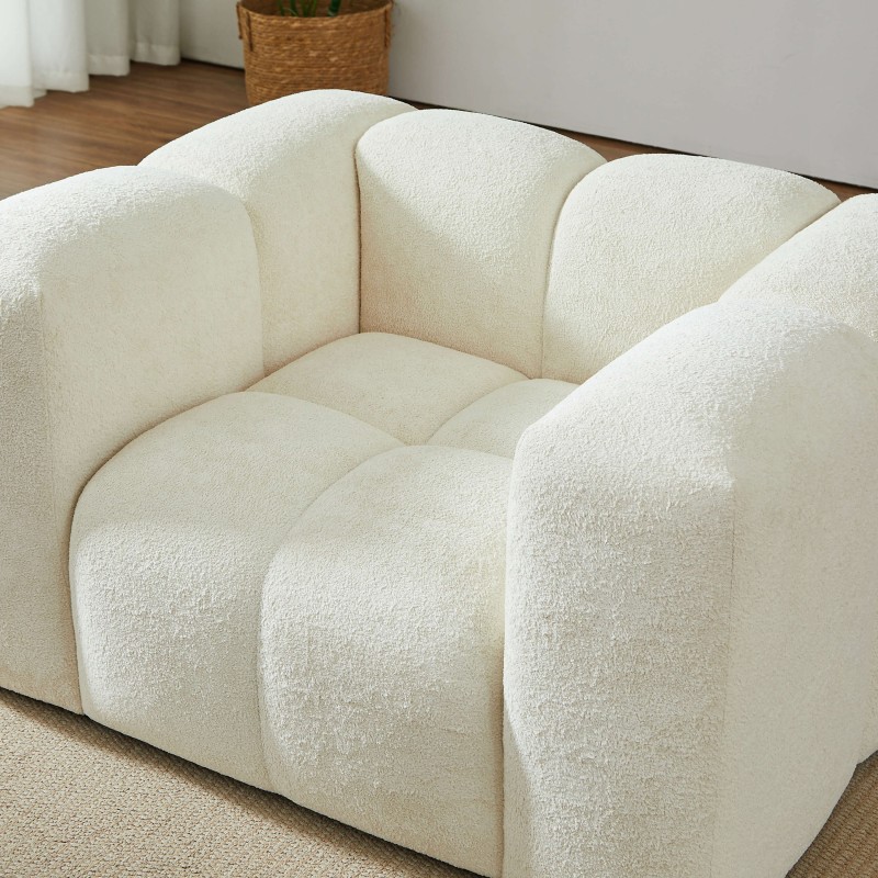 Fauteuil fixe TASTA 1 place tissu beige