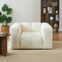 Fauteuil fixe TASTA 1 place tissu beige