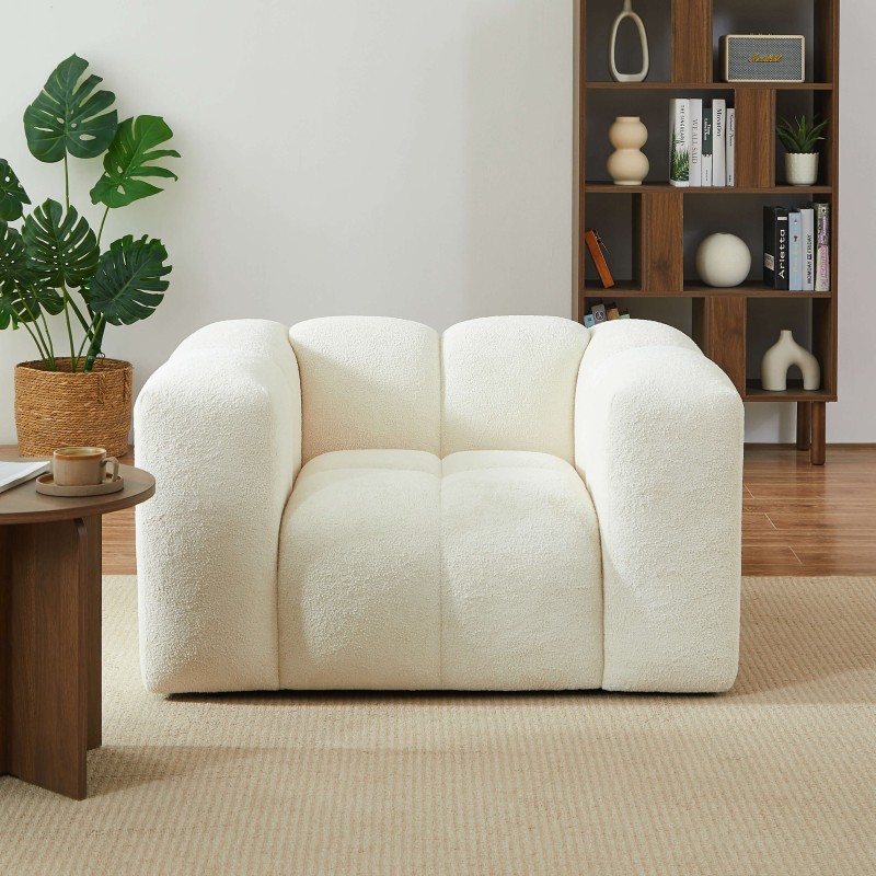 Fauteuil fixe TASTA 1 place tissu beige
