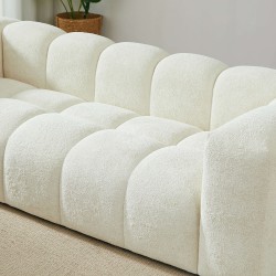 Divano fisso TASTA 3 posti in tessuto beige