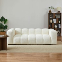 Divano fisso TASTA 3 posti in tessuto beige