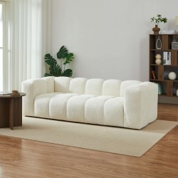 Divano fisso TASTA 3 posti in tessuto beige