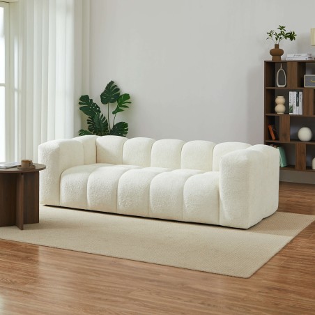 Divano fisso TASTA 3 posti in tessuto beige