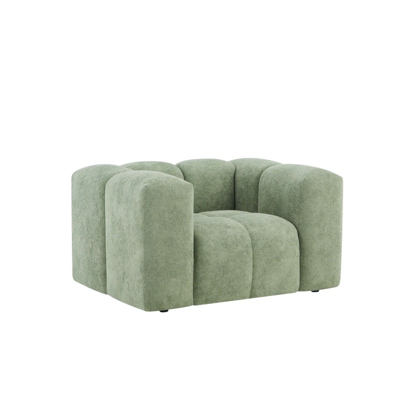 Fauteuil fixe TASTA 1 place tissu vert olive