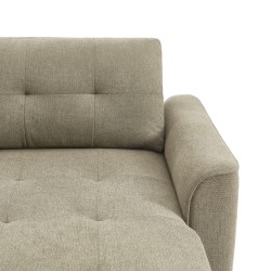 Divano angolare convertibile e reversibile TAMARA a 4 posti in tessuto grigio testurizzato