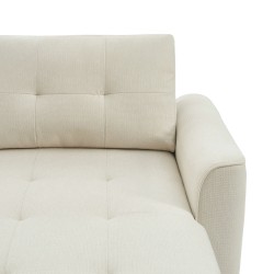 Divano angolare convertibile e reversibile TAMARA 4 posti in tessuto testurizzato beige