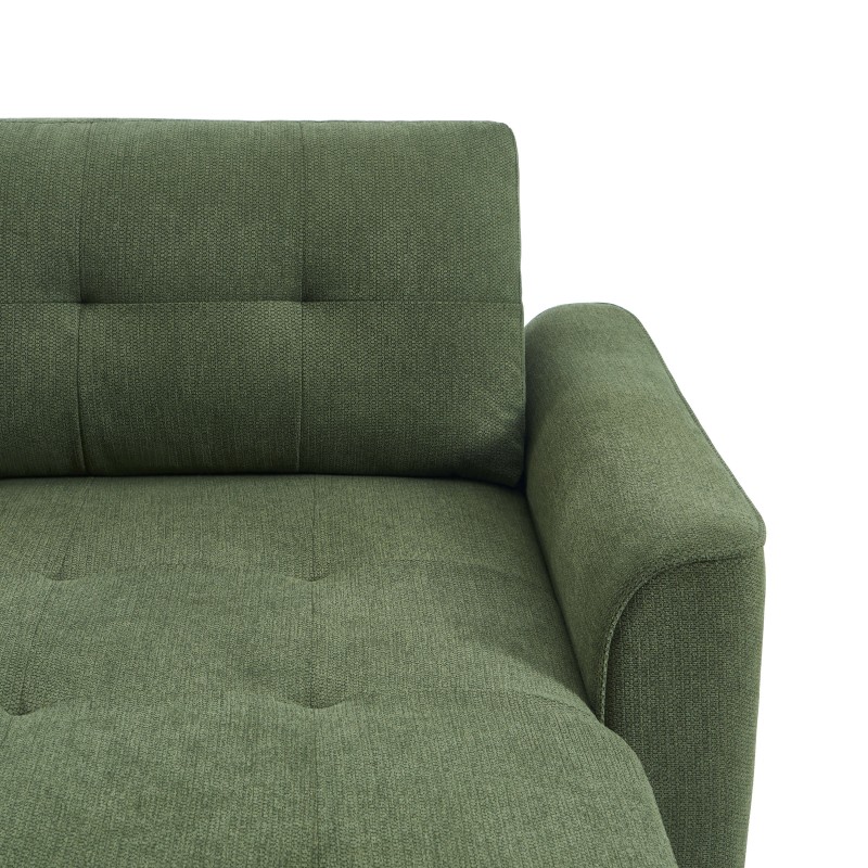 Divano angolare convertibile e reversibile TAMARA 4 posti in tessuto testurizzato verde