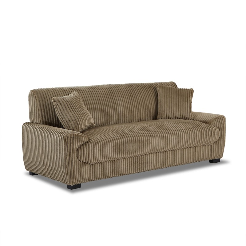 Gerades Sofa ADEA 3-Sitzer aus braunem Cord
