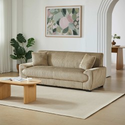 Gerades Sofa ADEA 3-Sitzer aus braunem Cord